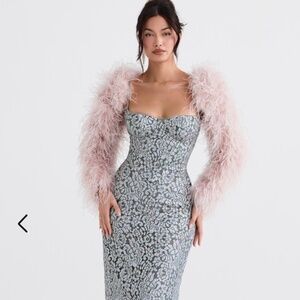 House of CB  ‘Ash’ Soft Pink Marabou Jacket